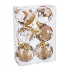 Bolas de Navidad Dorado Plástico 8 cm (6 Unidades)