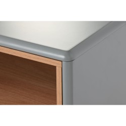 Table de Nuit Home ESPRIT Bleu Gris Naturel Bois MDF 48 x 40 x 55 cm