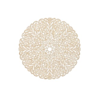 Décoration murale Home ESPRIT Blanc Naturel Mandala Indien 119 x 1,5 x 119 cm
