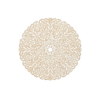 Décoration murale Home ESPRIT Blanc Naturel Mandala Indien 119 x 1,5 x 119 cm