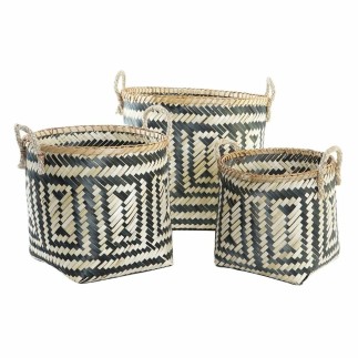 Set de basket DKD Home Decor Colonial Bambou (40 x 38 x 38 cm)