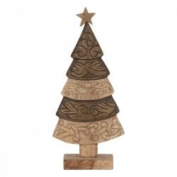 Décorations de Noël Marron Bois de manguier Sapin de Noël 23,5 x 9 x 50 cm