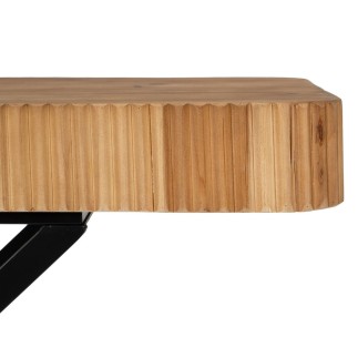 Table de Nuit Marron Noir Bois Fer 60 x 40 x 55,5 cm
