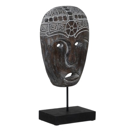 Figura Decorativa Marrón Máscara 24 x 12 x 46 cm
