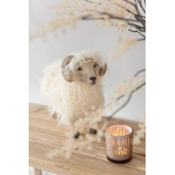 Cabra resina beige Alt. 27 cm