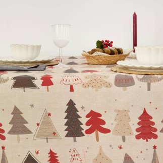 Nappe enduite antitache Muaré Laponia 140 x 140 cm