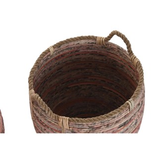 Set de basket DKD Home Decor Pêche Naturel Boho 52 x 52 x 58 cm