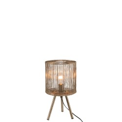 Lampe trépied en métal marron 25.5x25.5x45.5 cm
