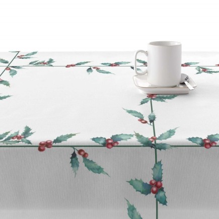 Nappe enduite antitache Mauré White Christmas 100 x 180 cm
