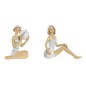 Figura Decorativa Home ESPRIT Blanco Azul cielo Mediterráneo 8 x 8 x 12,5 cm (2 Unidades)