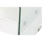 Mesita de Noche DKD Home Decor Blanco Transparente Cristal Madera MDF 50 x 40 x 45,5 cm