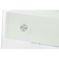 Mesita de Noche DKD Home Decor Blanco Transparente Cristal Madera MDF 50 x 40 x 45,5 cm