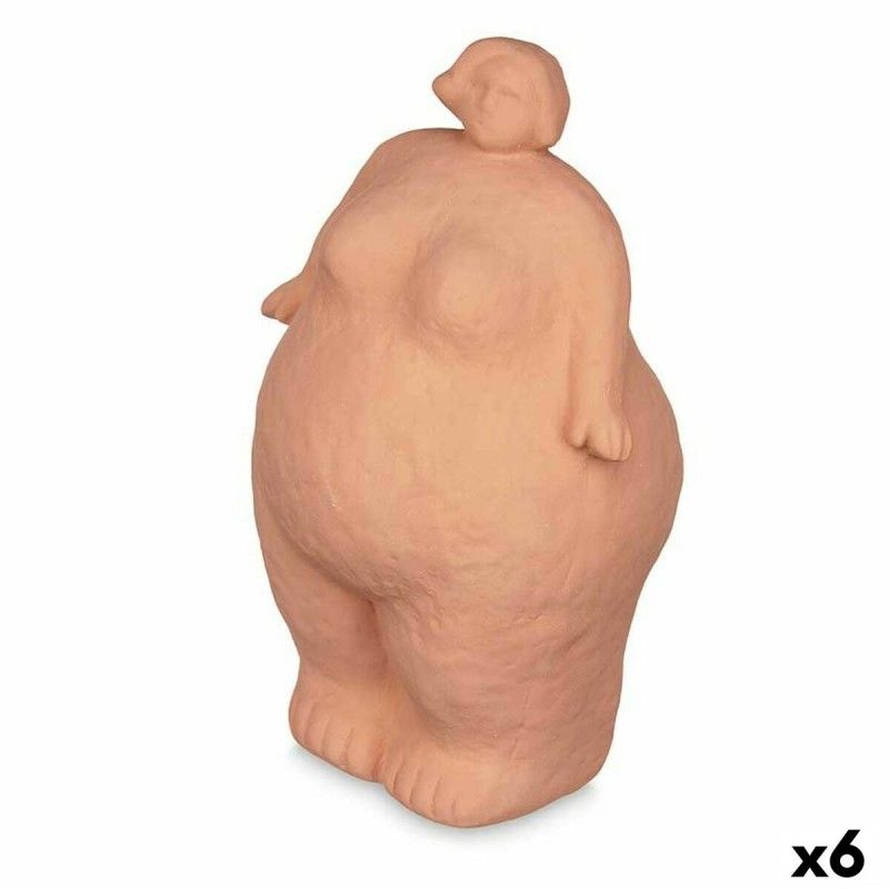 Figurine Décorative Orange Dolomite 14 x 25 x 11 cm (6 Unités) Femme À pied