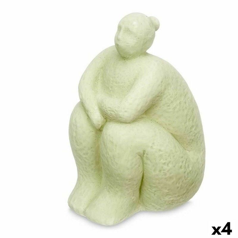 Figura Decorativa Verde Dolomita 18 x 30 x 19 cm (4 Unidades) Mujer Sentado