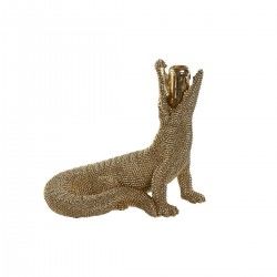 Figurine Décorative Home ESPRIT Doré Crocodile 26,5 x 18 x 23,5 cm