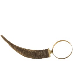 Loupe en forme de corne en résine marron 34x10x34cm
