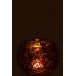 PHOTOPHORE MOSAIQUES VERRE ROUGE/JAUNE