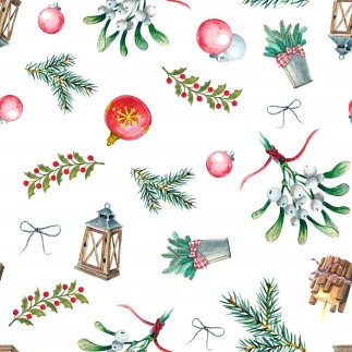 Nappe enduite antitache Mauré Merry Christmas 200 x 140 cm
