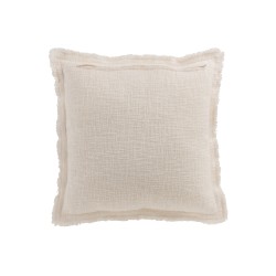 Coussin uni tissé en coton blanc 45x45cm
