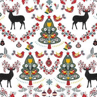 Nappe enduite antitache Mauré Merry Christmas 140 x 140 cm