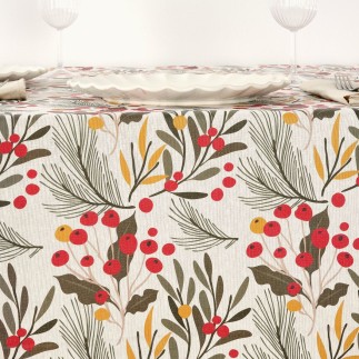 Nappe enduite antitache Mauré Merry Christmas 140 x 140 cm