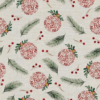Nappe enduite antitache Mauré Merry Christmas 140 x 140 cm