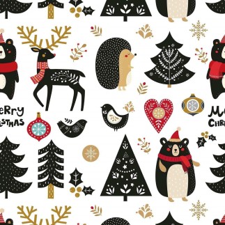 Nappe enduite antitache Mauré Merry Christmas 100 x 140 cm