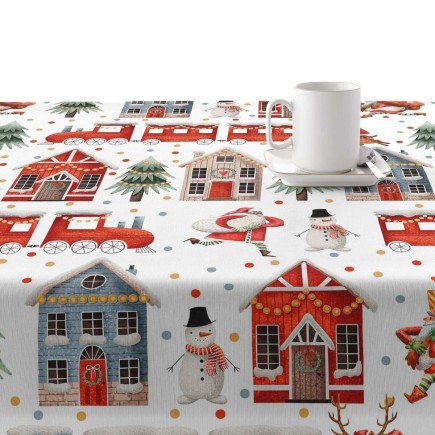 Nappe enduite antitache Mauré Merry Christmas 140 x 140 cm