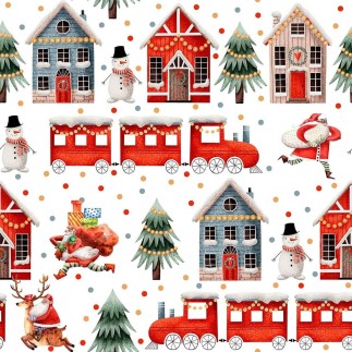 Nappe enduite antitache Mauré Merry Christmas 140 x 140 cm