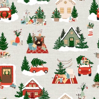 Nappe enduite antitache Mauré Merry Christmas 140 x 140 cm