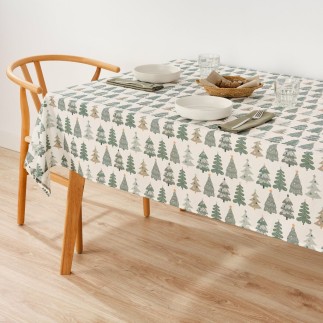 Nappe enduite antitache Mauré Merry Christmas 140 x 140 cm