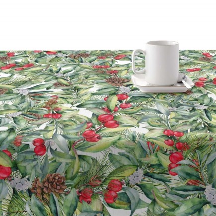 Nappe enduite antitache Mauré Christmas 140 x 140 cm