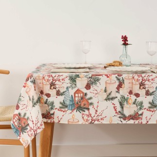 Nappe enduite antitache Mauré Christmas 100 x 140 cm