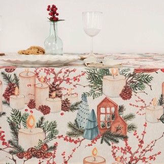 Nappe enduite antitache Mauré Christmas 100 x 140 cm