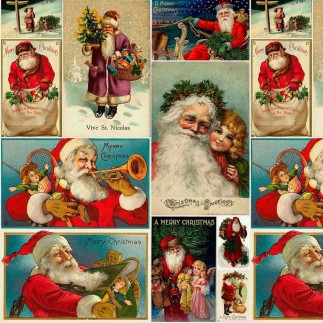 Nappe enduite antitache Mauré Vintage Christmas 100 x 140 cm