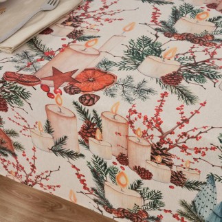 Nappe enduite antitache Mauré Christmas 140 x 140 cm