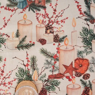 Nappe enduite antitache Mauré Christmas 140 x 140 cm