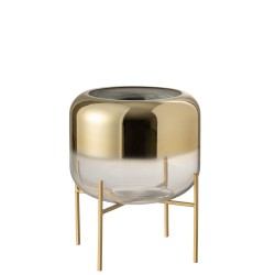 Vaso in vetro oro 23x23x23 cm