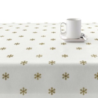 Nappe enduite antitache Mauré Snowflakes Gold 100 x 140 cm