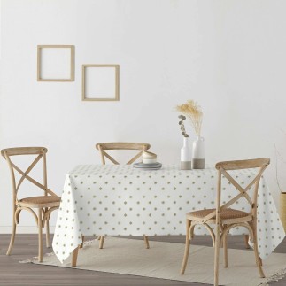 Nappe enduite antitache Mauré Snowflakes Gold 140 x 140 cm