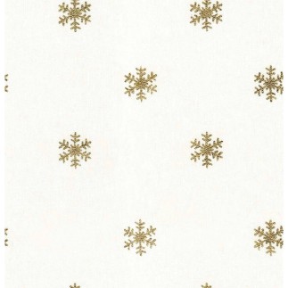 Nappe enduite antitache Mauré Snowflakes Gold 140 x 140 cm