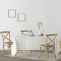 Nappe enduite antitache Muaré Snowflakes Gold 300 x 140 cm