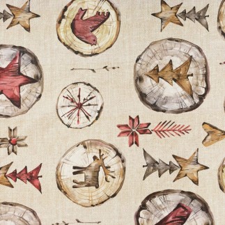 Nappe enduite antitache Mauré Wooden Christmas 100 x 140 cm