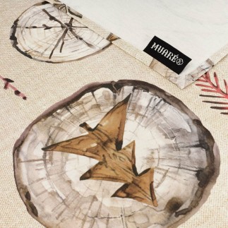 Nappe enduite antitache Mauré Wooden Christmas 100 x 140 cm