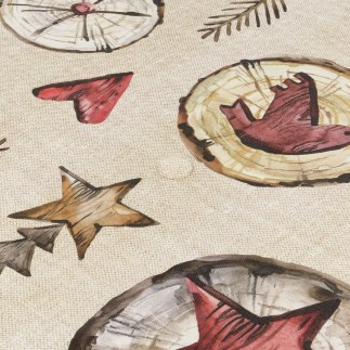 Nappe enduite antitache Mauré Wooden Christmas 100 x 140 cm