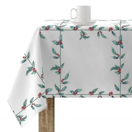 Nappe enduite antitache Mauré White Christmas 100 x 250 cm