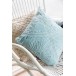 Coussin carré avec motif aztèque en coton bleu clair 45x45cm Coussin carré avec motif aztèque en coton bleu clair 45x45cm