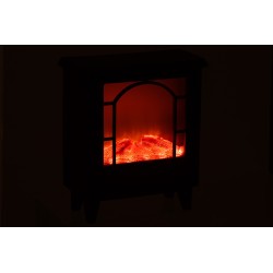 Cheminée décorative à led en plastique noir 35x17x40cm