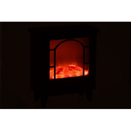 Cheminée décorative à led en plastique noir 35x17x40cm