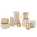 Perfume para interiores em vidro dourado 3x3x16 cm